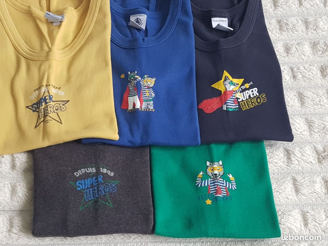 Lot de 5 débardeurs Petit Bateau (10 ans) (image 2)