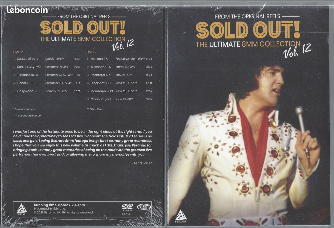 Elvis presley sold out vol 1 Newly Restored au vol 20 deluxe digipack 40 dvd discs originaux +45 heures de concerts avec son direct Label Pyramid Collection complète sous blister ultra méga rare (image 14)
