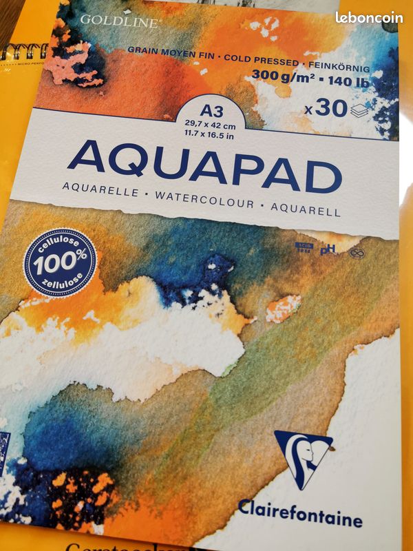 Lot de 4 blocs croquis/aquarelle-Gerstaecker A2/A3-Claire fontaine A3-Sketch book A4 (image 4)
