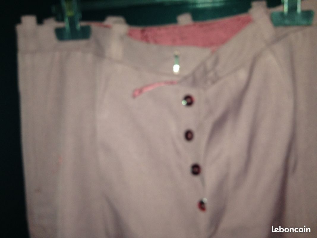 Pantalon vintage années 70 fait main prune (image 6)