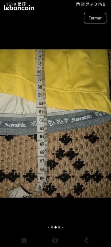 Maillot cycliste jaune santic femme L (image 8)