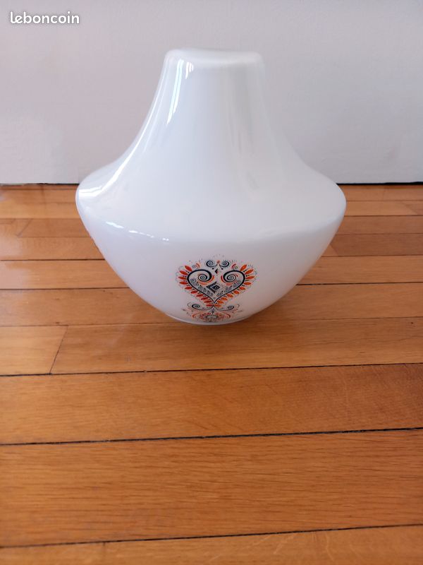 Globe Abat-Jour Vintage Opaline blanche Décor années 60 (image 12)
