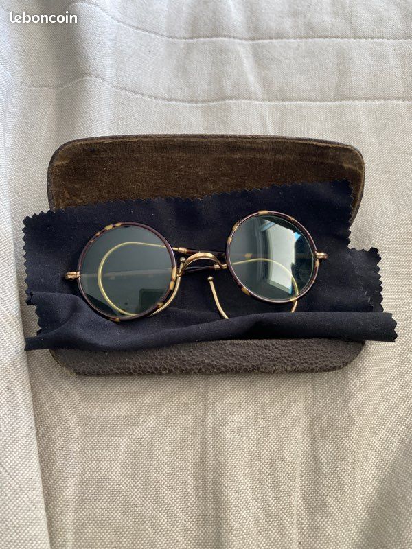 Lunettes rondes vintage plaquées or 9 carats (image 1)
