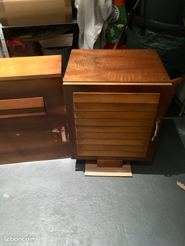 Tête de lit en bois + 2 commodes (vintage) (image 4)