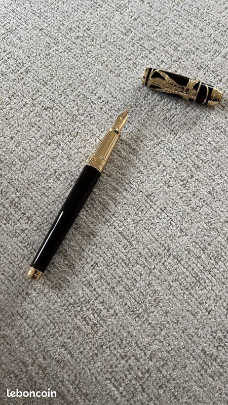 Stylo Plume Dupont De Paris Mecan - Vermeil Et Or, Très Bon état
