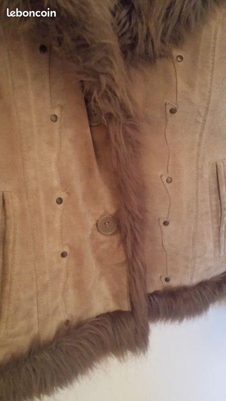 Veste femme en croûte de cuir taille 38 (image 3)