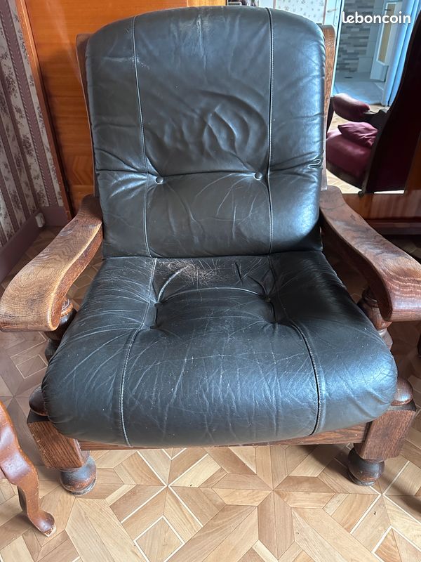 Fauteuil cuir salon (image 1)