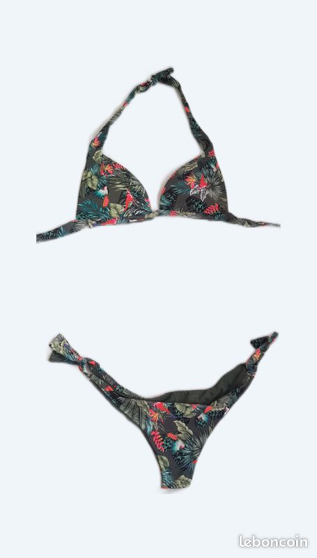 Maillot 2 pièces imprimé vert (image 1)