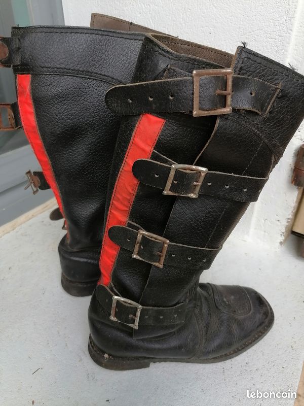 Bottes moto cuir noir anciennes (image 2)