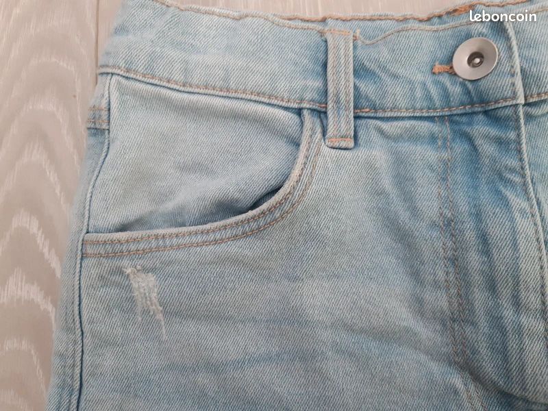 Short jean fille taille haute 16 ans marque Gémo (image 2)
