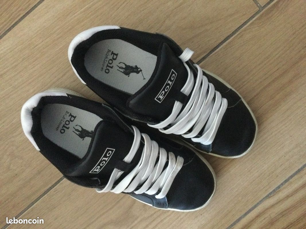 Basket Ralph Lauren noir et blanc pour femme pointure 37,5 EU