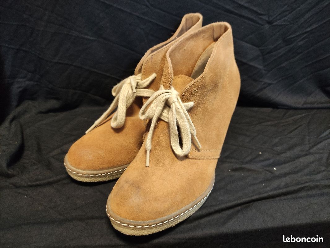 Chaussures talon compensé marron t36 (image 2)