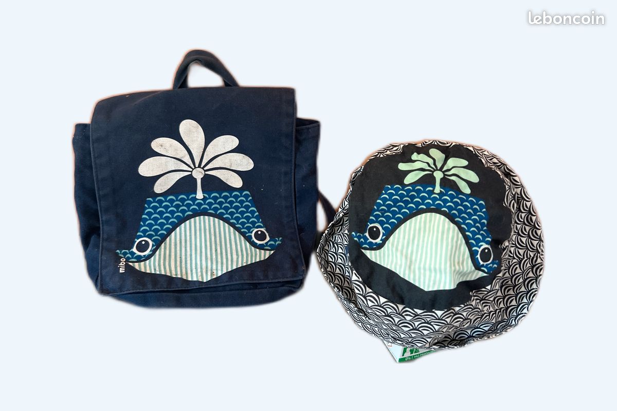 Sac à dos baleine et bob assorti (3/4 ans) (image 1)