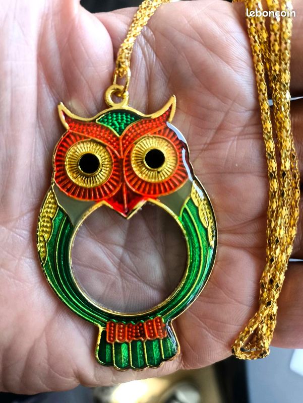 Collier Pendentif Hibou Vintage Guy Laroche Paris | Années 70/80 | Doré | Bijou Occasion Rétro