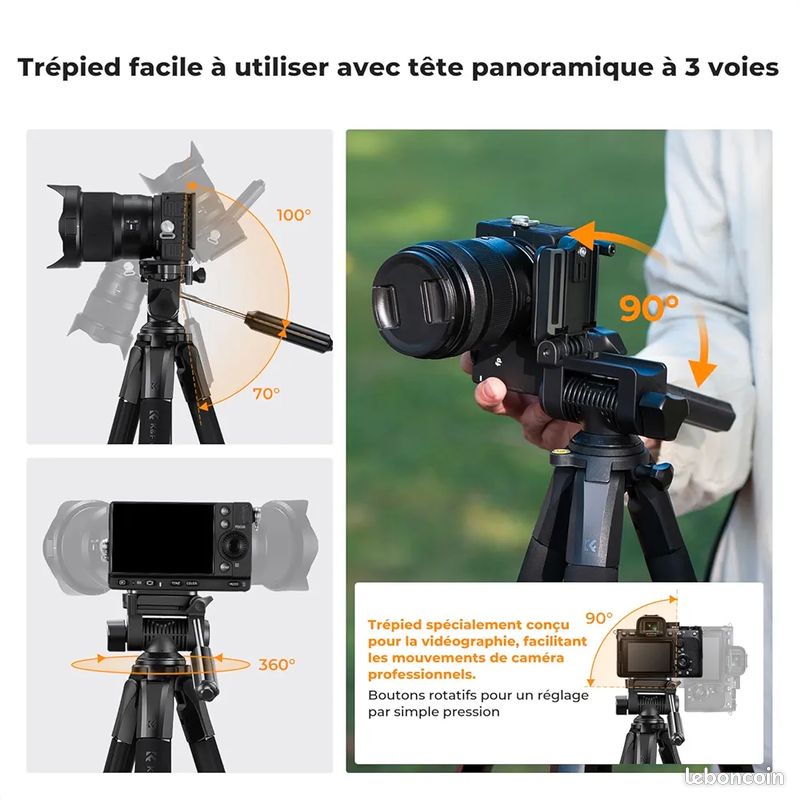 Trépied Professionnel Elite Series 75″ Super Duty – Avec étui – Pour Nikon