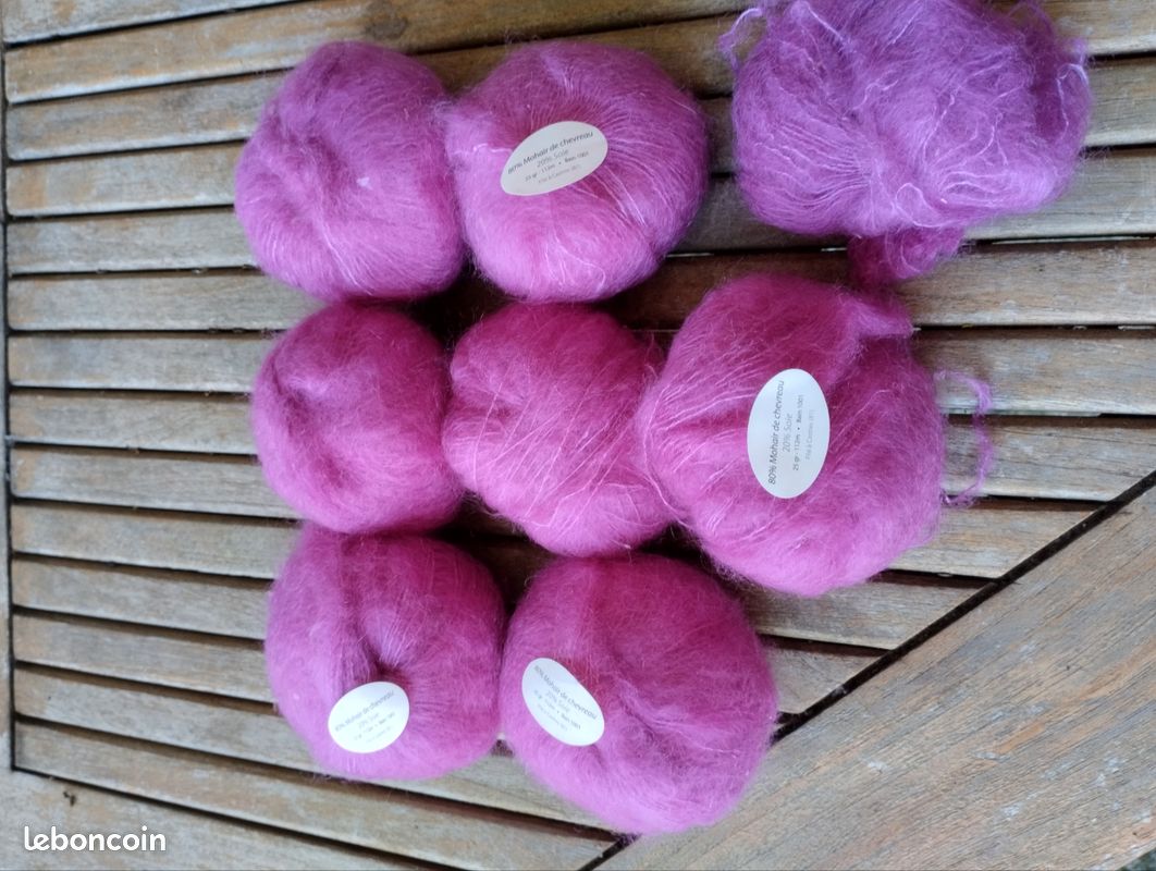 7 pelotes Mohair mauves (image 1)