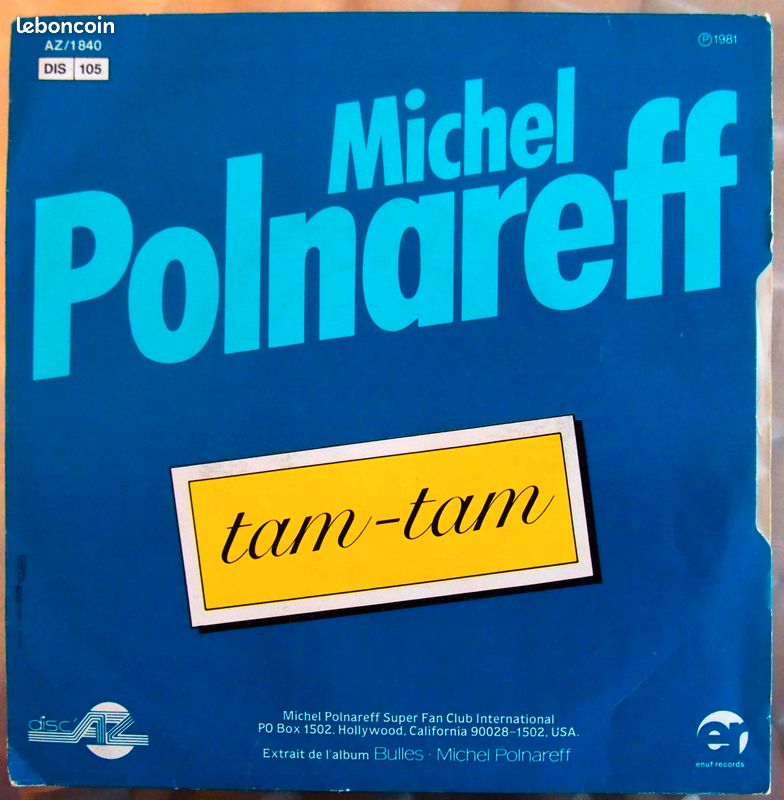 Michel POLNAREFF - 45 tours 1981 - Je t'aime (image 2)