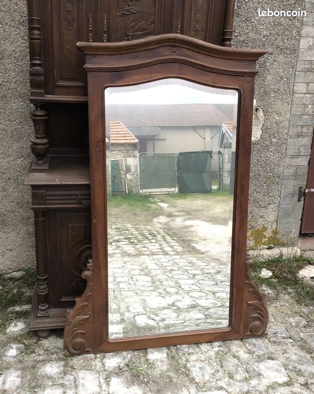 Miroir Mural Ancien Voglauer Anno 1700 - Style Campagne, Bois Bleu Vieilli - Dimensions 93x62 Cm - Reconditionné