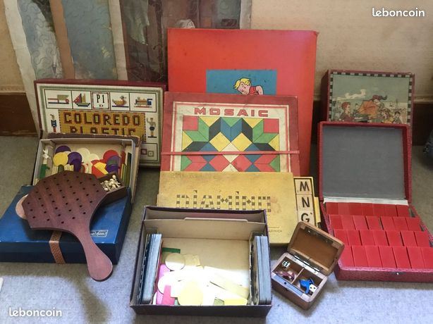 ancienne boite de jeu en bois le nain jaune