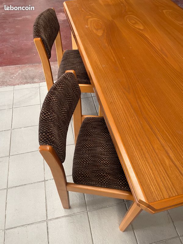 Style Baumann Chaises Année 1970 + Table (image 4)