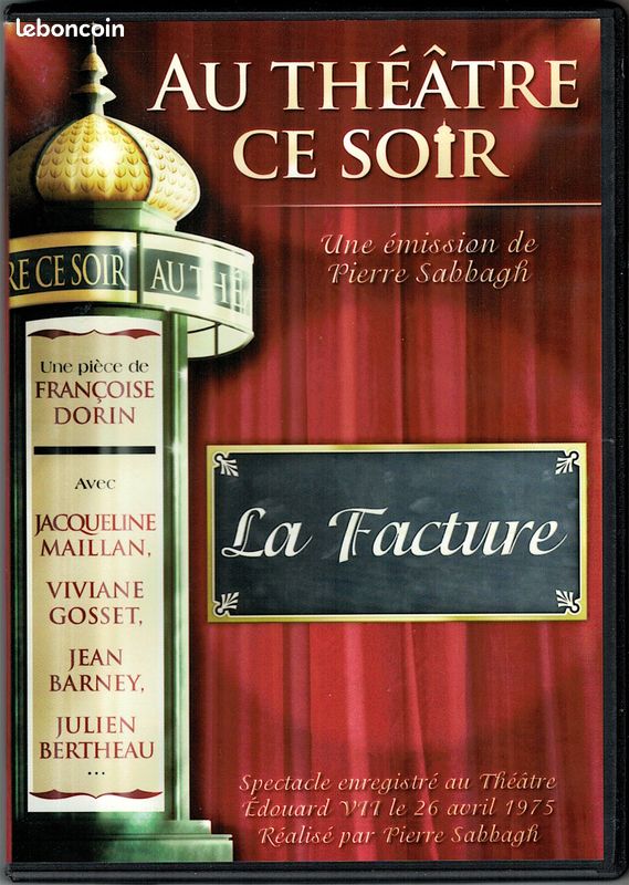 La Facture DVD Françoise Dorin - Jacqueline Maillan - Collection Au Théâtre Ce Soir (NM) (image 1)
