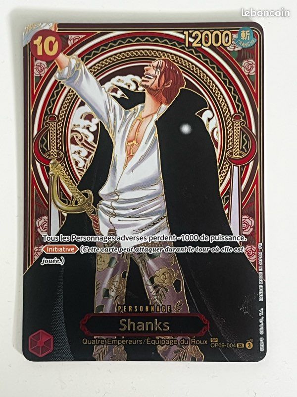 Shanks 004 Super Rare – Ultraboost X One Piece 9 – Les Nouveaux Empereurs – Coffret De 12 Cartes One Piece Françaises
