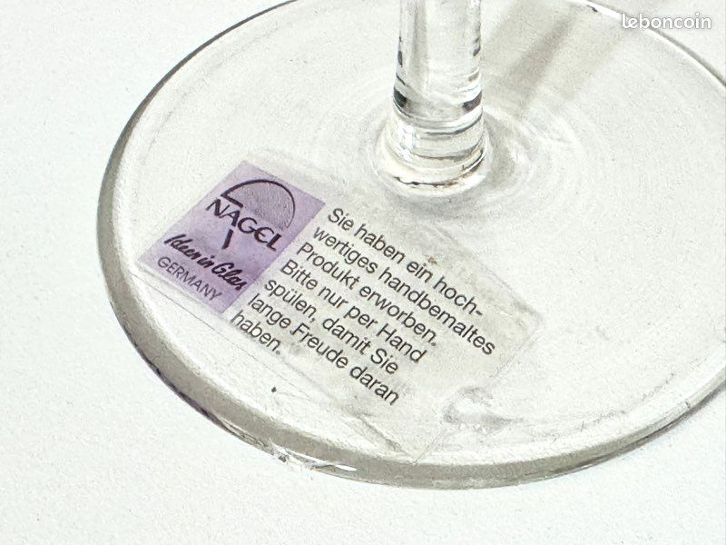 Flûte à champagne ancienne NAGEL en cristal , 27 cm , bon état (image 9)