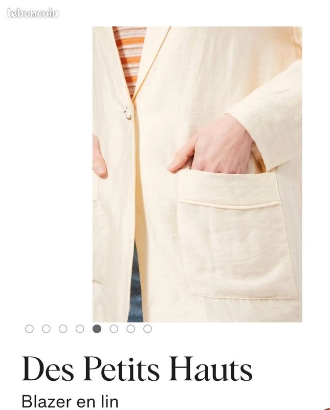 Haut Femme Barisal Type Chemisier/débardeur - Lin Et Polyester Beige, Taille L (40/42) - Occasion Très Bon état