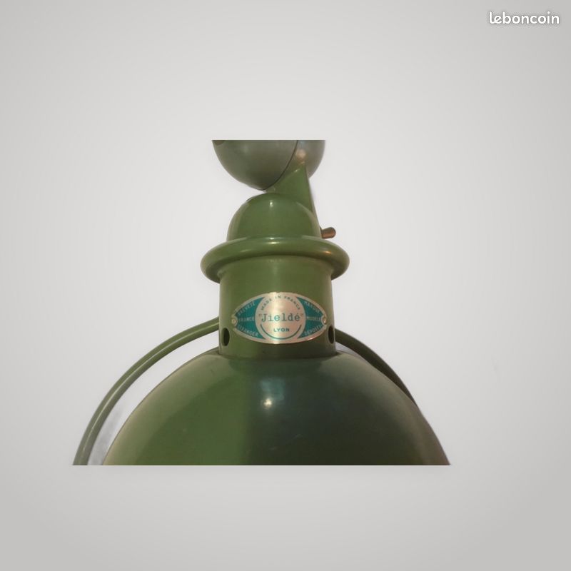 Lampe JIELDE industrielle vintage articulée en métal vert – Loft Design (image 5)
