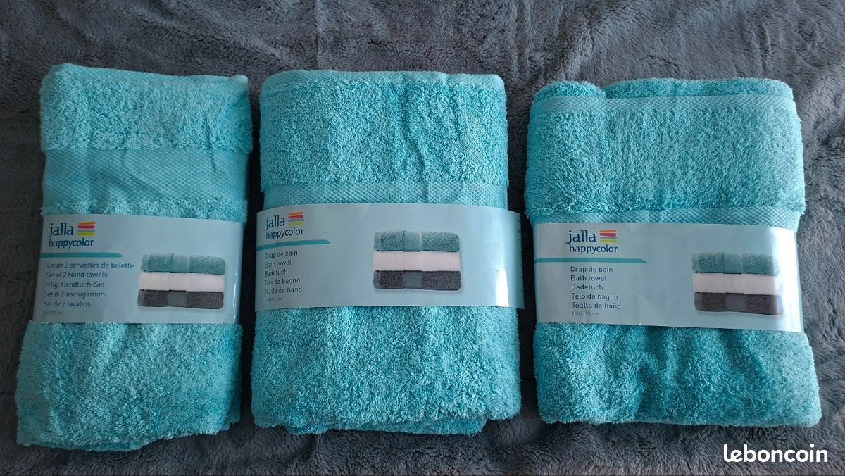 Lot De 5 Draps De Bain Coton Uni ESSENTIAL | Leroy Merlin