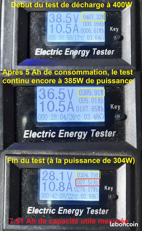 LOT DE Batteries Lithium Li-ion 36V 8Ah 300Wh (assemblage 10S4P