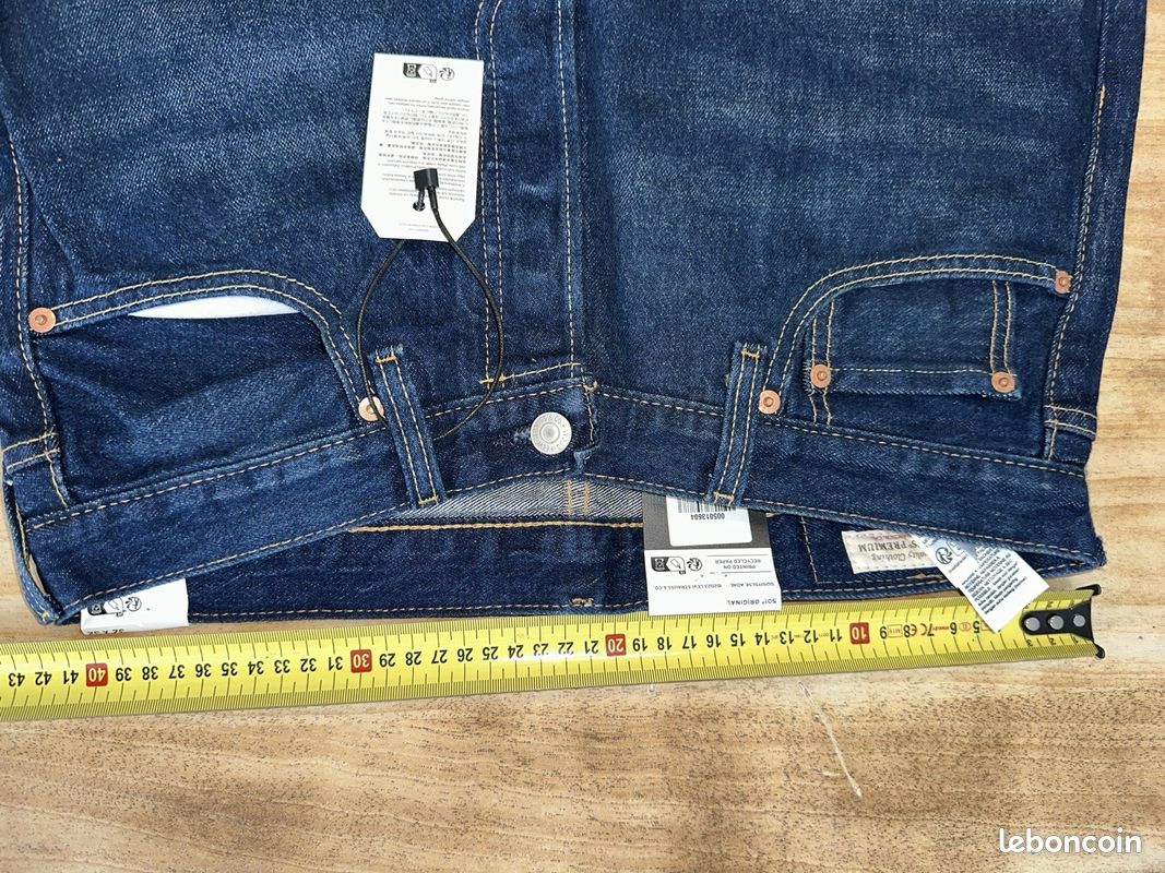 Jean Levi’s 501 Original Homme W32 L32 Bleu Stretch – Neuf avec Étiquettes (image 6)