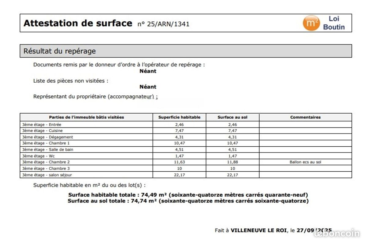 Appartement a louer villeneuve-le-roi - 4 pièce(s) - 75 m2 - Surfyn