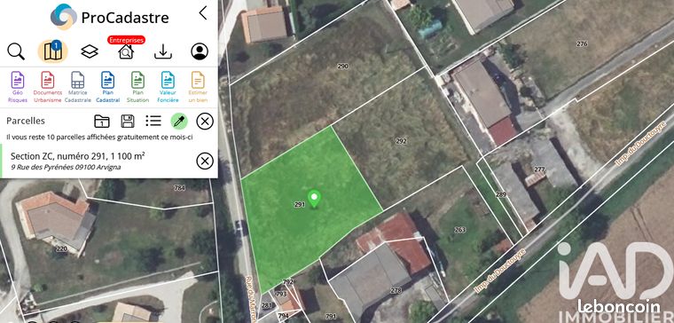 Terrain 1100 m² Arvigna