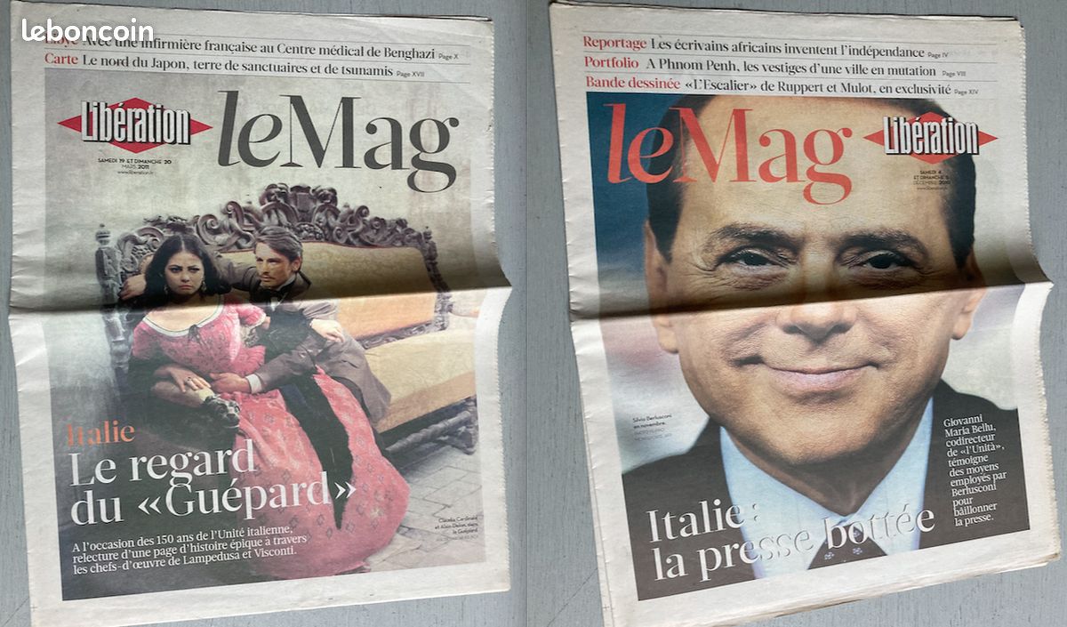 ITALIE (Culture-Littérature-Photos-Arts-Vie Politique) = 5 Revues / 2 Brochures / 3 suppléments à Libération /2 N° de Libération (Photographies Magazine-LU-Ancrages-Impréssions du Sud-Café Crème) (image 20)