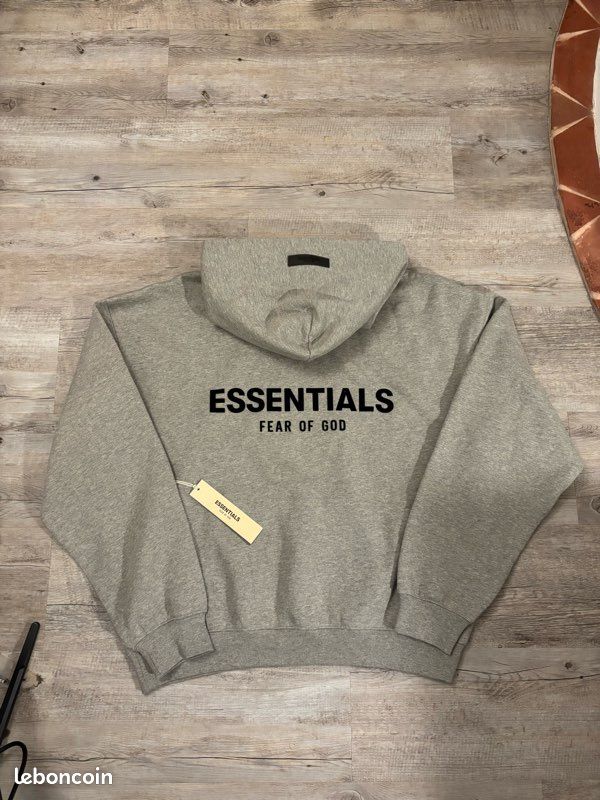 Sweat à capuche gris logo noir Essentials Fear of God taille M neuf avec étiquettes (image 6)