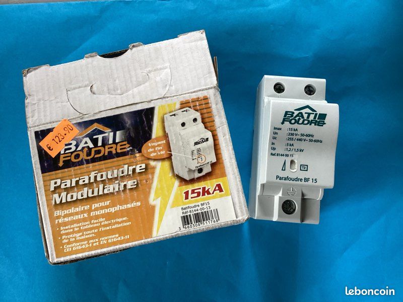 Parafoudre type 2 / 5kA imax 15kA monophasé 230V ( protection tableau électrique domestique) (image 1)