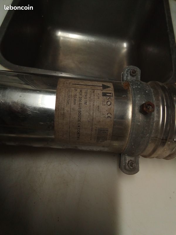 Tube inox +coude 90° pour cheminée diam110 (image 3)