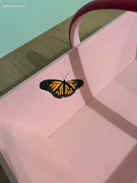 Panier vendange bois décoré (image 2)