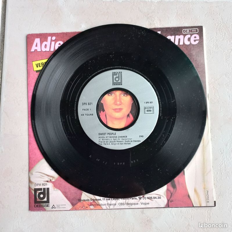 Vinyle 45 T Sweet People "Adieu et bonne chance" (image 4)