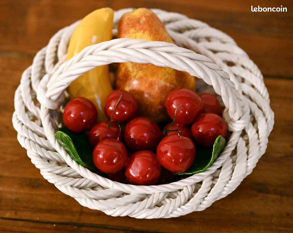 Corbeille de fruits vintage, signé Bassano (image 3)