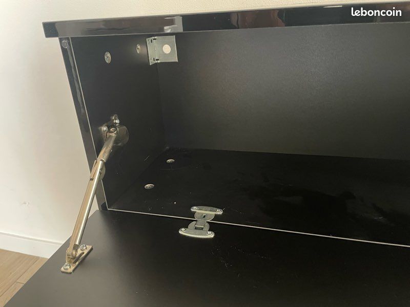 Meuble tv besta noir laqué + étagère murale (image 11)