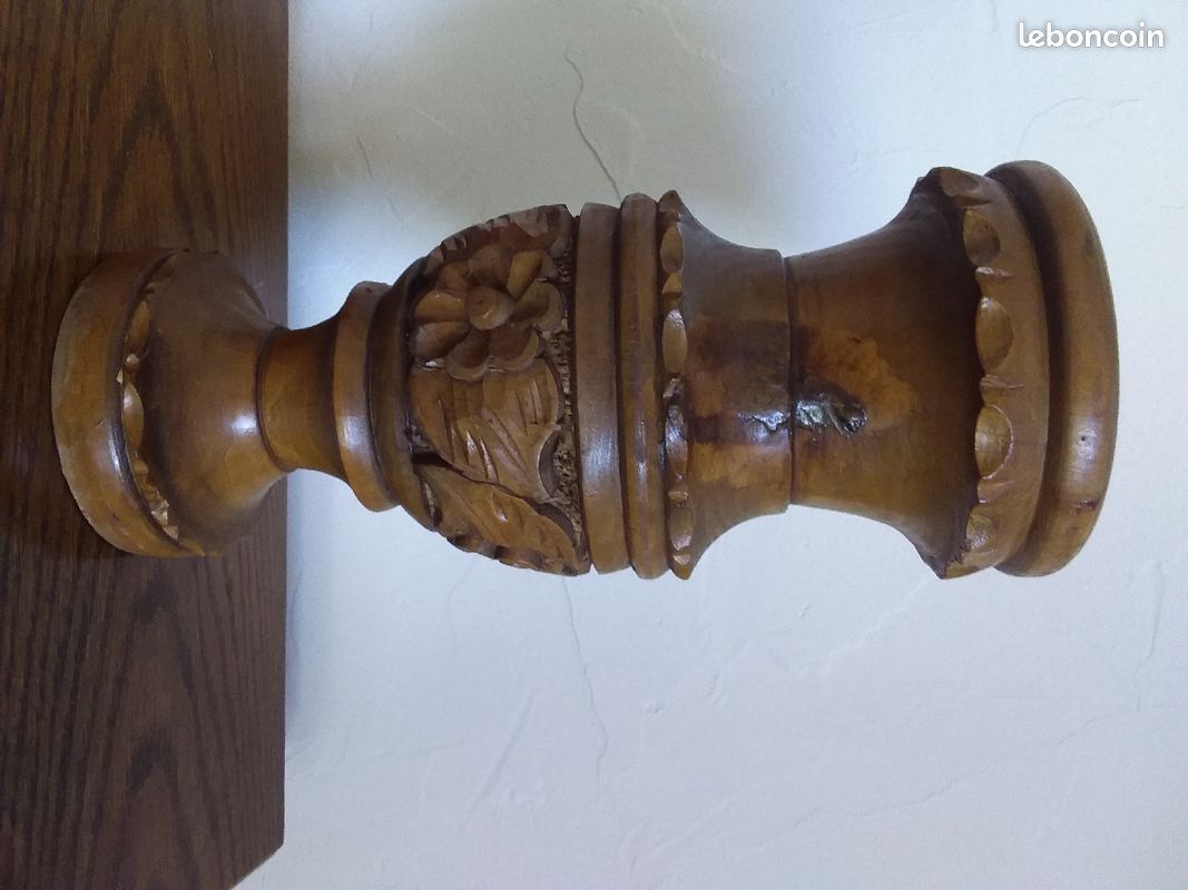 Vase en bois d'olivier sculpté à la main (image 3)