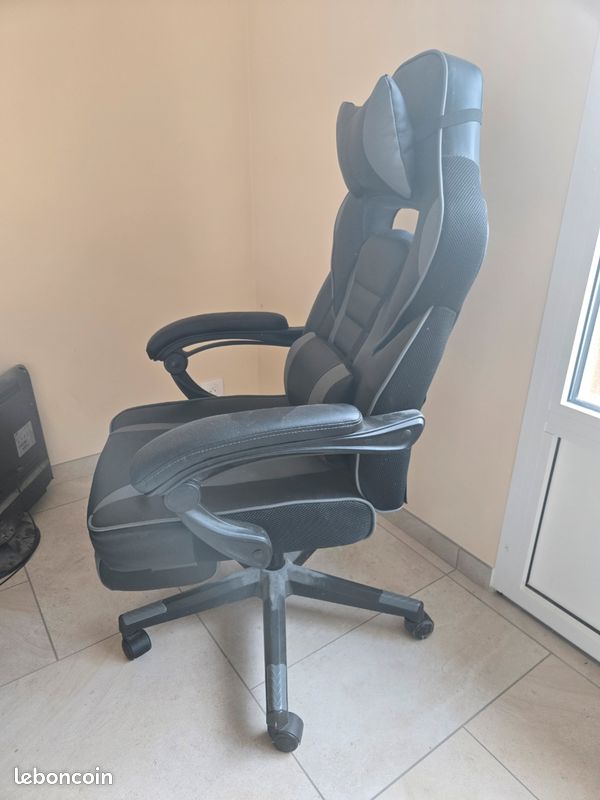 Fauteuil De Bureau, Repose-pieds Télescopique, Mécanisme à Bascule, Rose Bonbon Et Blanc Crème