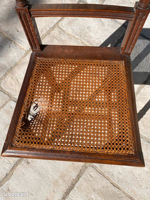 Chaise cannée vintage - Bois (image 7)
