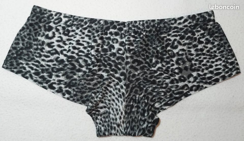 Xuba 2 Boxers Homme Fantaisie Coupe Shorty Gris Feuillage Léopard & Gris Imprimé Léopard Taille M (image 9)