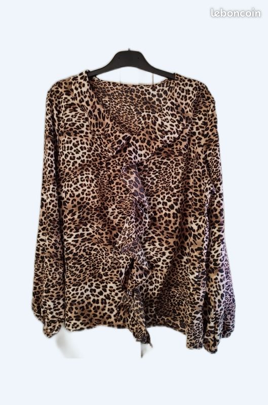 Blouse femme élégante taille XL imprimé léopard (image 1)