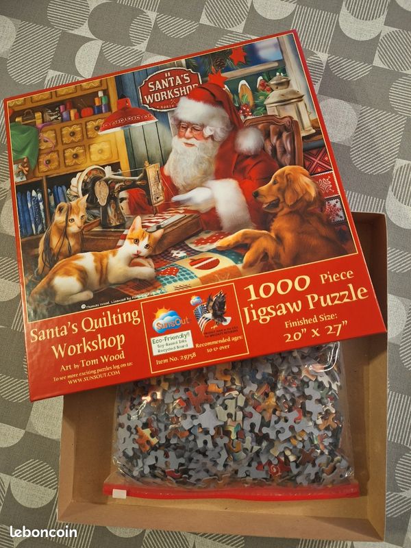 Atelier de couture du Père Noël. Puzzle 1000 pièces. Sunsout (image 3)