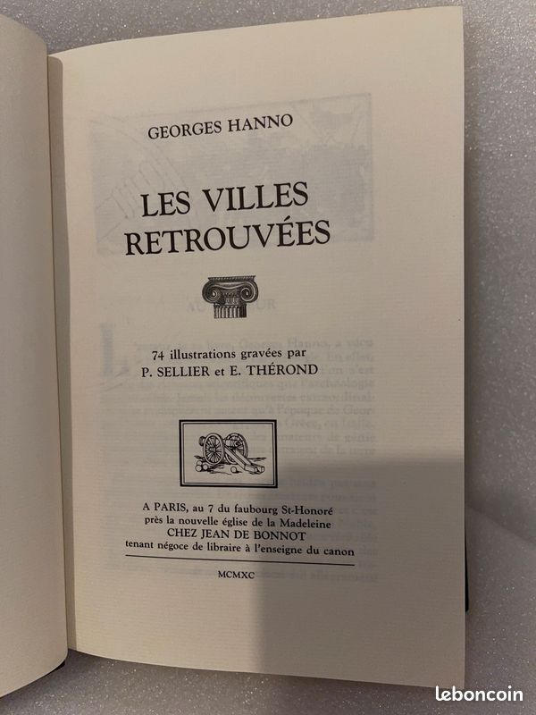 Livre "Georges Hanno - Les Villes Retrouvées - éditions Jean de Bonnot" (image 3)