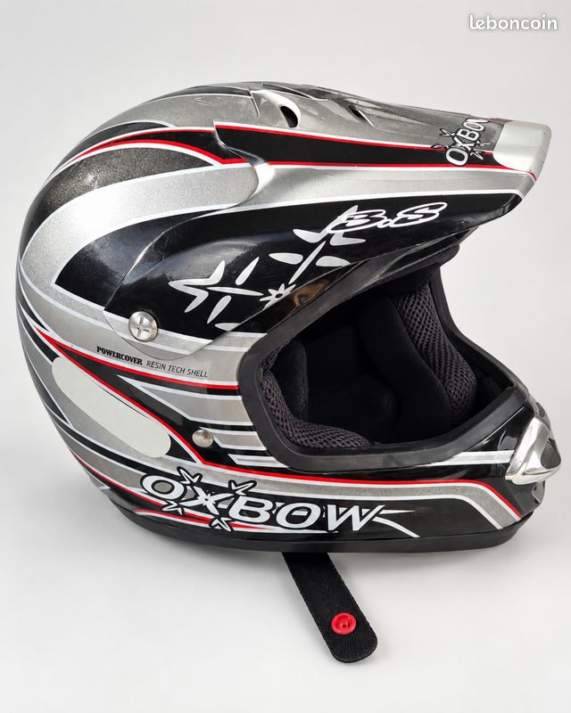 Casque moto / cross Oxbow noir gris rouge (image 1)